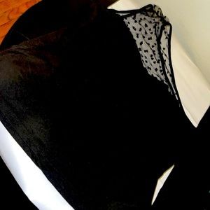 Asymmetric see through black cute top